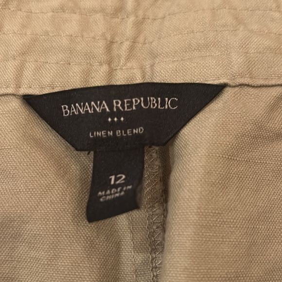 Banana Republic - Steppe Linen-Blend Mini Skirt - Maverick Tan Khaki - Size 12 - Picture 3 of 3